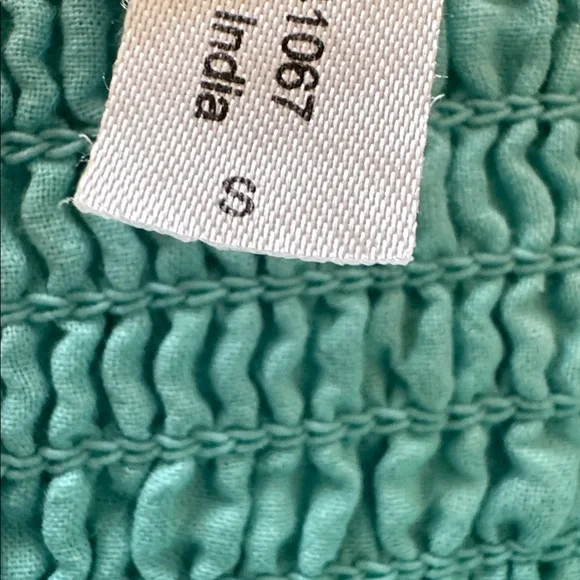 Feminine Floral Ruffle Mini Skort Linen Cotton Blend Aqua Size S - Picture 4 of 6